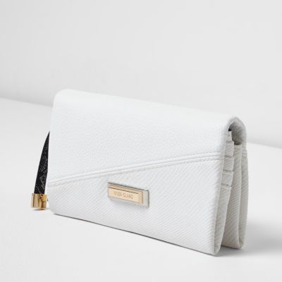 White foldover purse